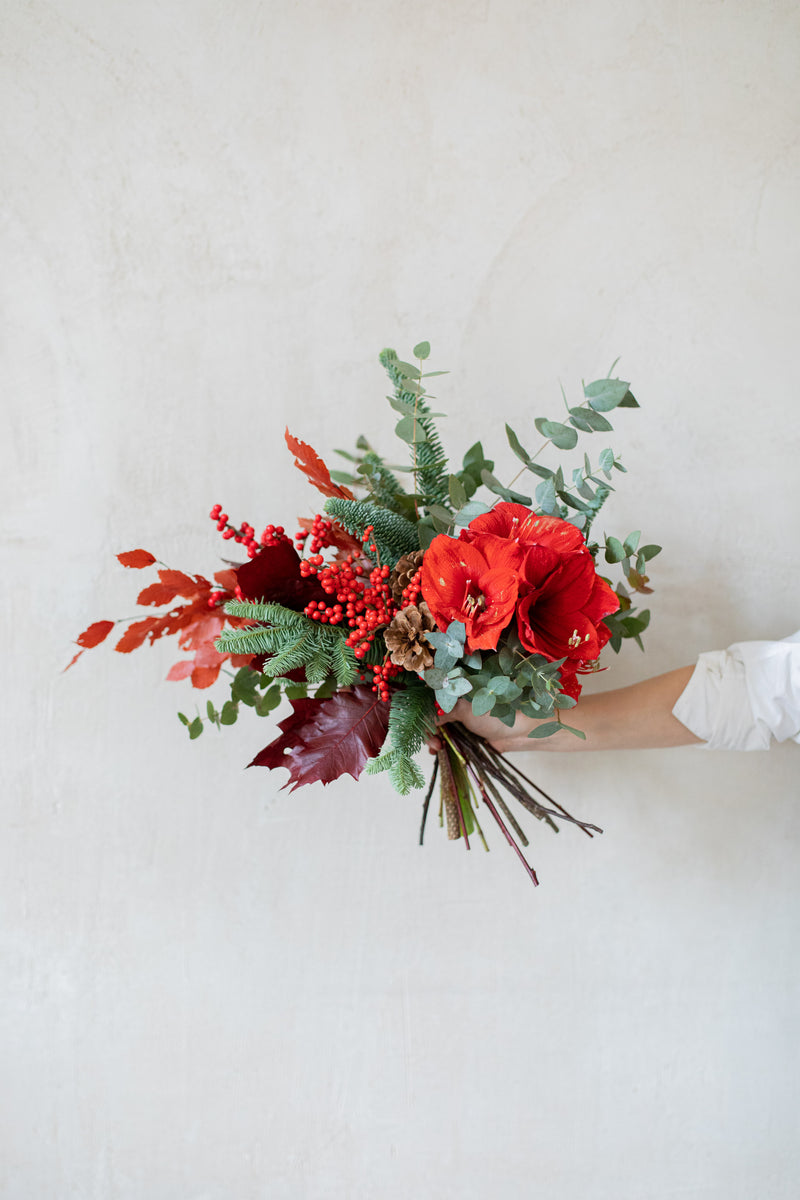 alblanc | Ramo de flores rojas especial Navidad